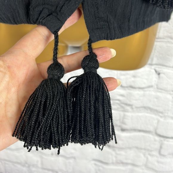 SENSI STUDIO top blouse tassels embroidered colorful size small - Picture 5 of 13